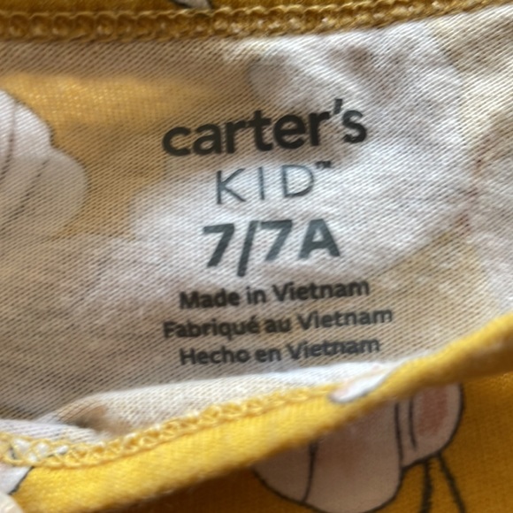 Carter’s Girl Cotton Yellow with Butterfly Dress size 7 - Picture 3 of 3